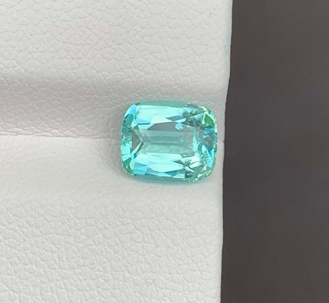 Paraiba Color Apatite Gemstone: Cushion Cut 1.78 CT December Birthstone - 3
