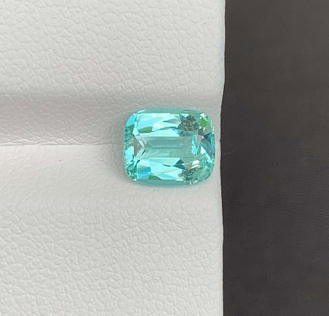 Paraiba Color Apatite Gemstone: Cushion Cut 1.78 CT December Birthstone - 5