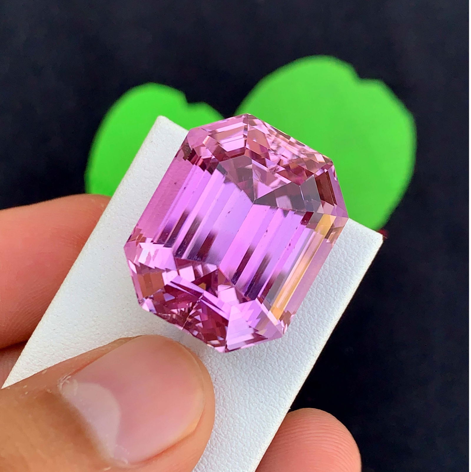 Natural Pink Kunzite Gemstone: 80.80 Carat Emerald Cut, November Birthstone: Title: Natural Pink Kunzite Gemstone: 80.80 Carat Emerald Cut, November Birthstone Description: Materials: Gemstone: Kunzite Carat weight: 80.80 Natural Pink Kunzite Gemstone, Collector's Choice Facet