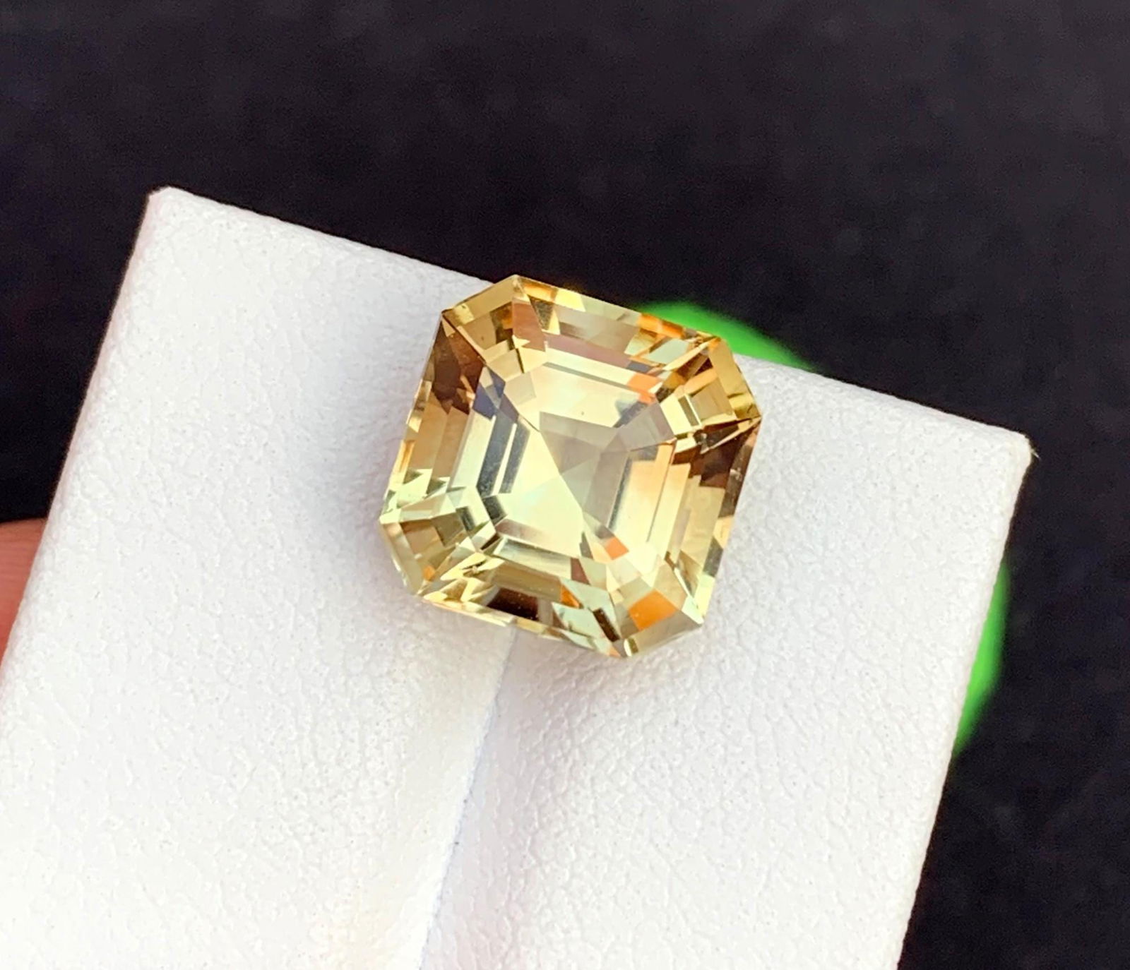 Natural Heliodor Gemstone: 9.19 Carat Asscher Cut Loose Stone - 4