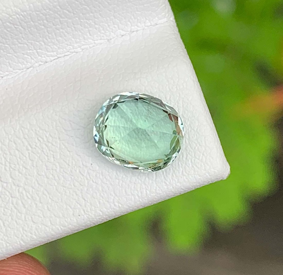 Mint Green Color Tourmaline Gemstone: Natural October Birthstone, Africa (2.18 CT) - 2