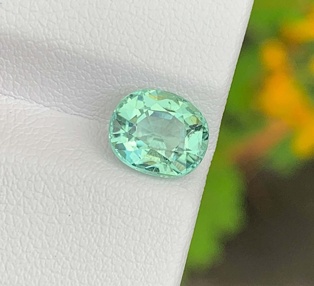 Mint Green Color Tourmaline Gemstone: Natural October Birthstone, Africa (2.18 CT) - 4