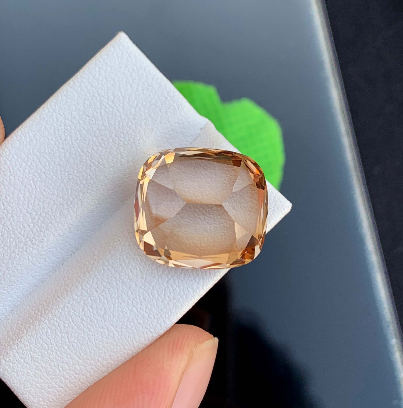 Natural Golden Imperial Topaz Gemstone: Faceted Cushion Cut, 25.10 Carats - 5