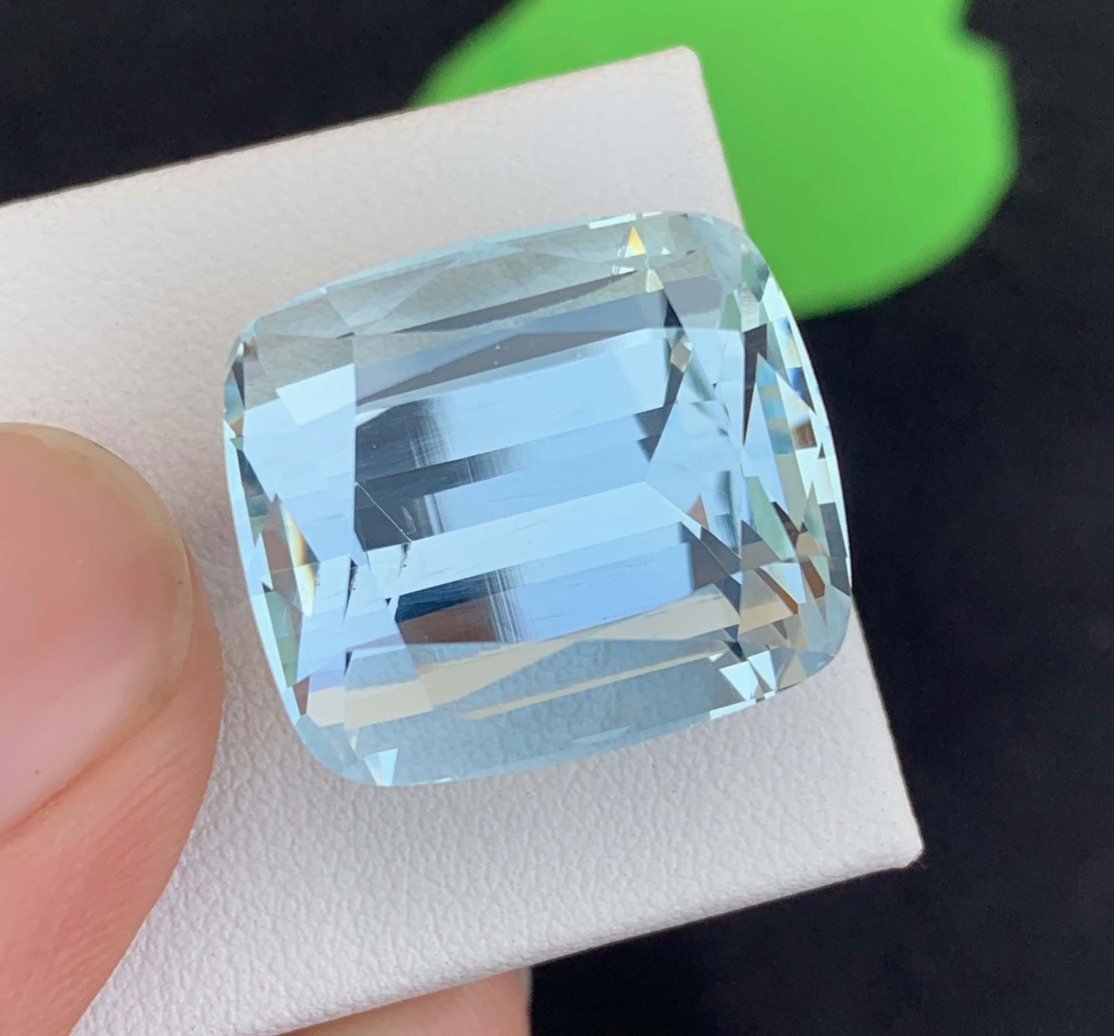 Natural Aquamarine Gemstone: 39.65 Carat Cushion Cut, Pakistan Origin - 3