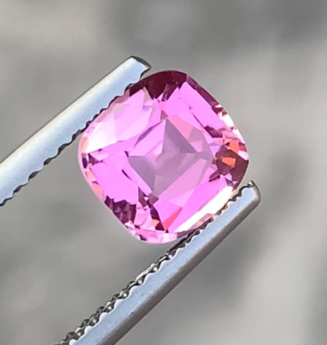 Pink Tourmaline Gemstone: 1.35 Carat Cushion Cut Loose Stone - 2