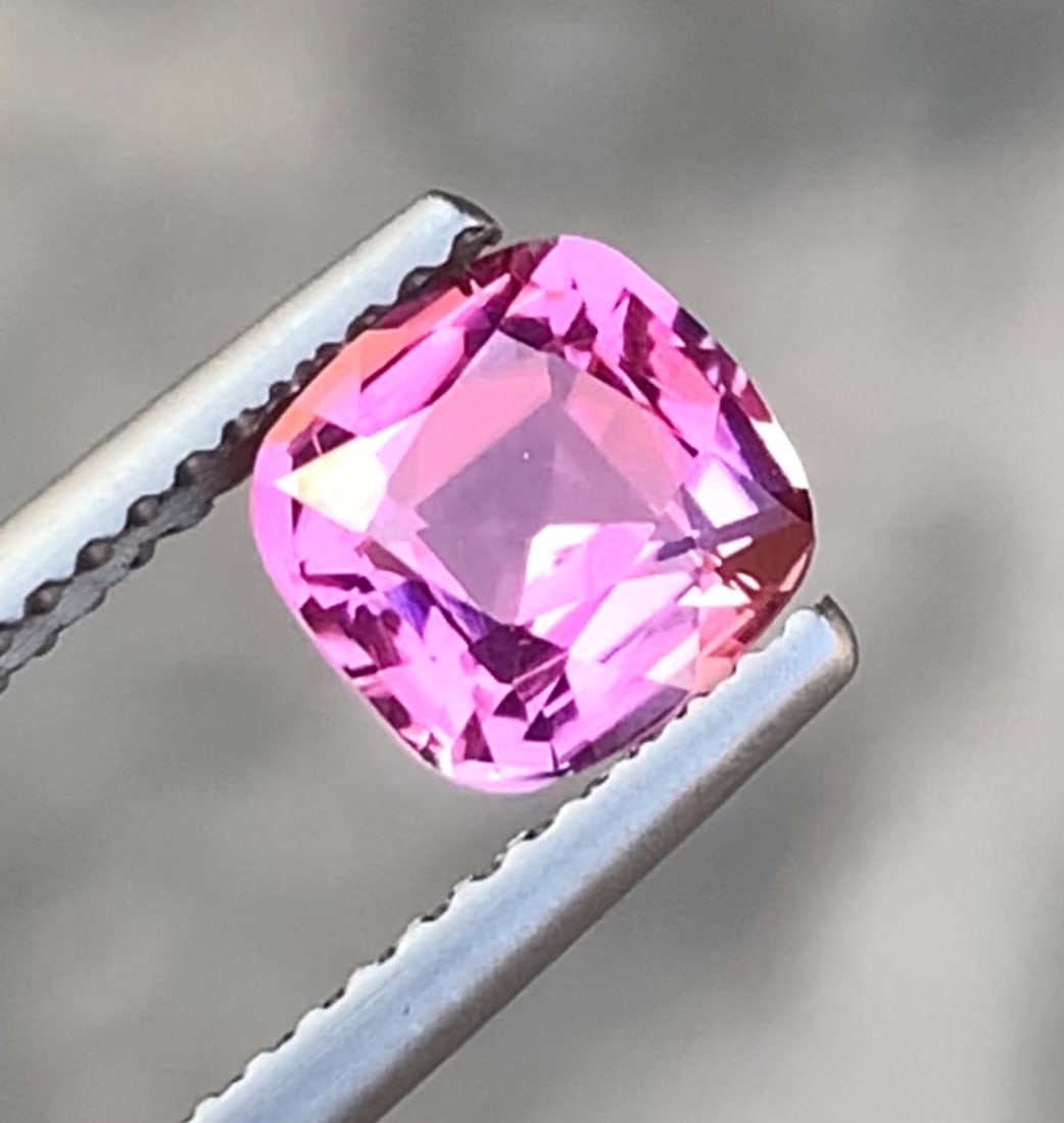 Pink Tourmaline Gemstone: 1.35 Carat Cushion Cut Loose Stone - 3