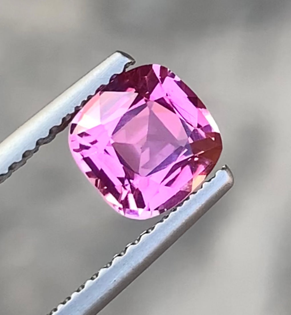 Pink Tourmaline Gemstone: 1.35 Carat Cushion Cut Loose Stone - 4