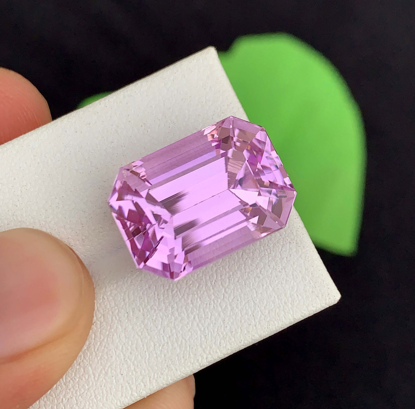 Pink Kunzite Gemstone: 26.80 Carat Faceted Emerald Cut, November Birthstone - 5