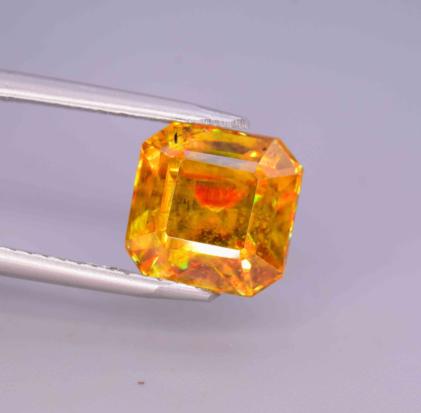 Natural Titanite Sphene Gemstone , Square Emerald Cut Ring\Jewelry Size Loose Gemstone,3.80Carat - 2