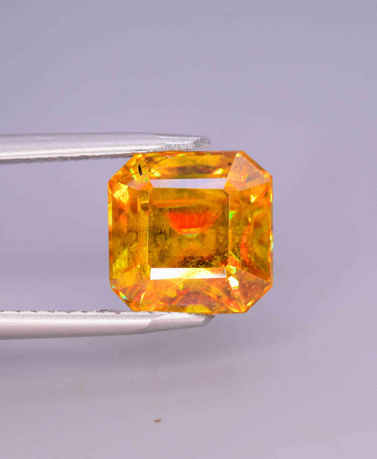 Natural Titanite Sphene Gemstone , Square Emerald Cut Ring\Jewelry Size Loose Gemstone,3.80Carat - 3