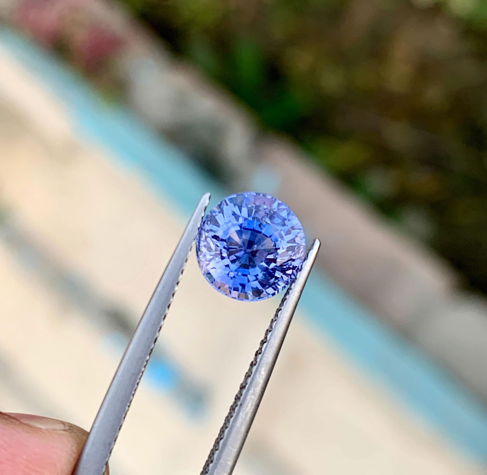 2.93 Carat No Heat Sapphire Gemstone, Round Brilliant Cut Srilankan Stone (1 of 6)