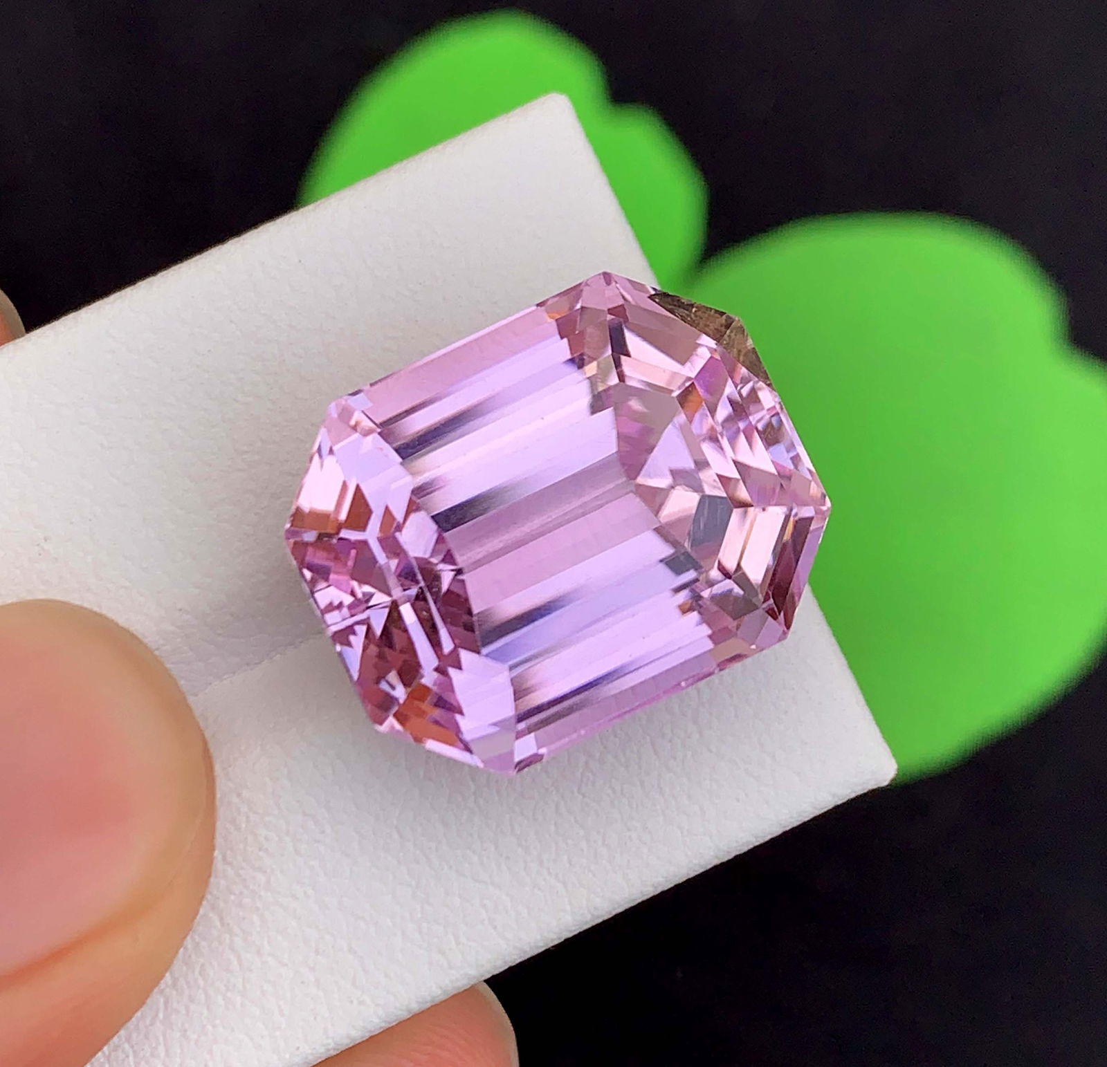 Pink Kunzite Gemstone: 36.60 Carat Emerald Cut November Birthstone - 3