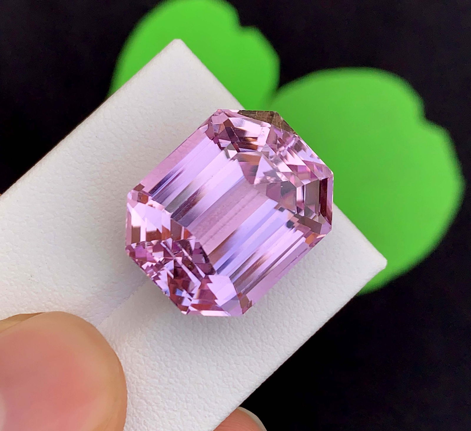 Pink Kunzite Gemstone: 36.60 Carat Emerald Cut November Birthstone - 4