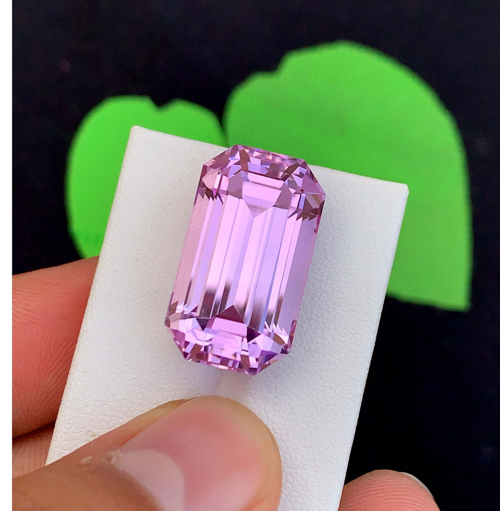Pink Kunzite Gemstone: 35.75 Carat Faceted Emerald Cut, November Birthstone - 2