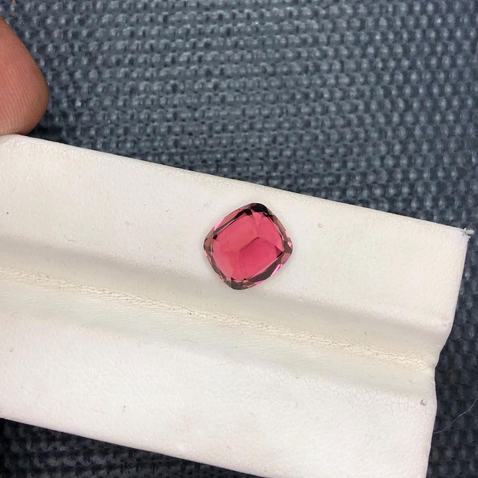 Reddish Hot Pink Tourmaline Gemstone: Cushion Cut, 3.125 Carat - 10