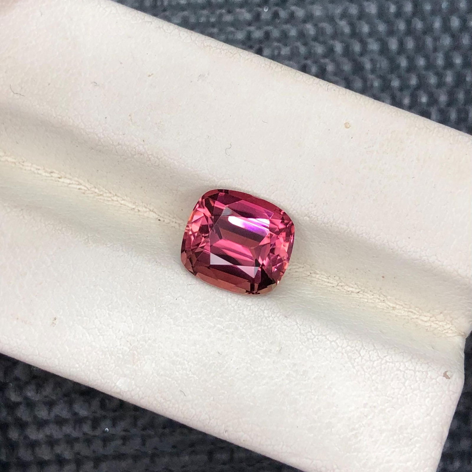 Reddish Hot Pink Tourmaline Gemstone: Cushion Cut, 3.125 Carat - 5