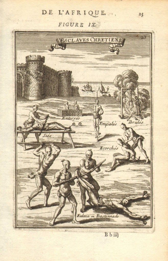 BARBARY. Christian slaves being tortured. 'Esclaves Chretiens'. MALLET 1683 (1 of 1)