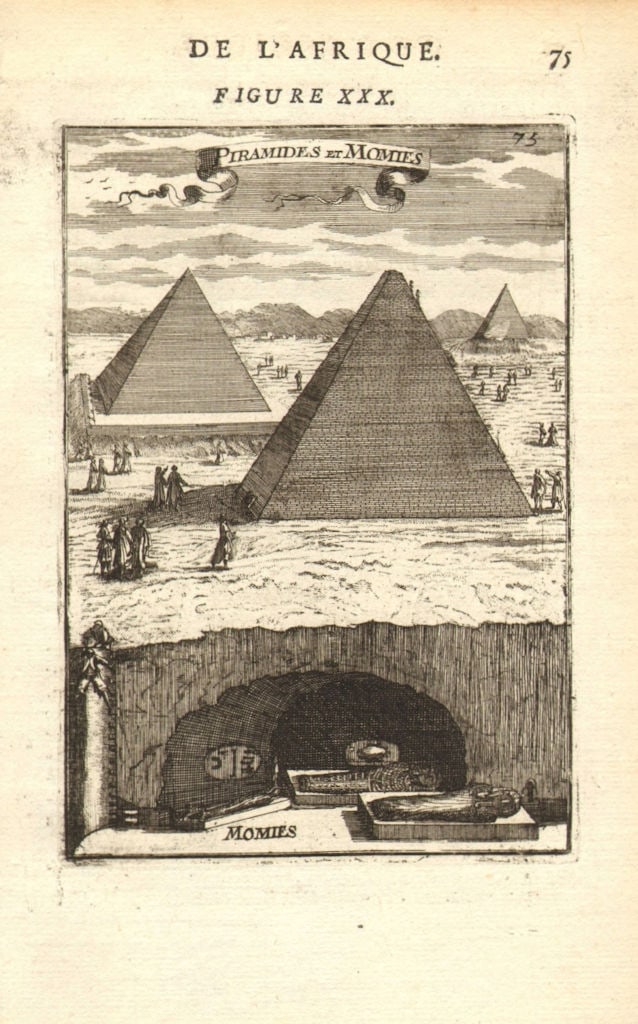 EGYPT. Giza Pyramids & Mummies. Cheops &c. 'Piramides et Momies '. MALLET 1683 (1 of 1)
