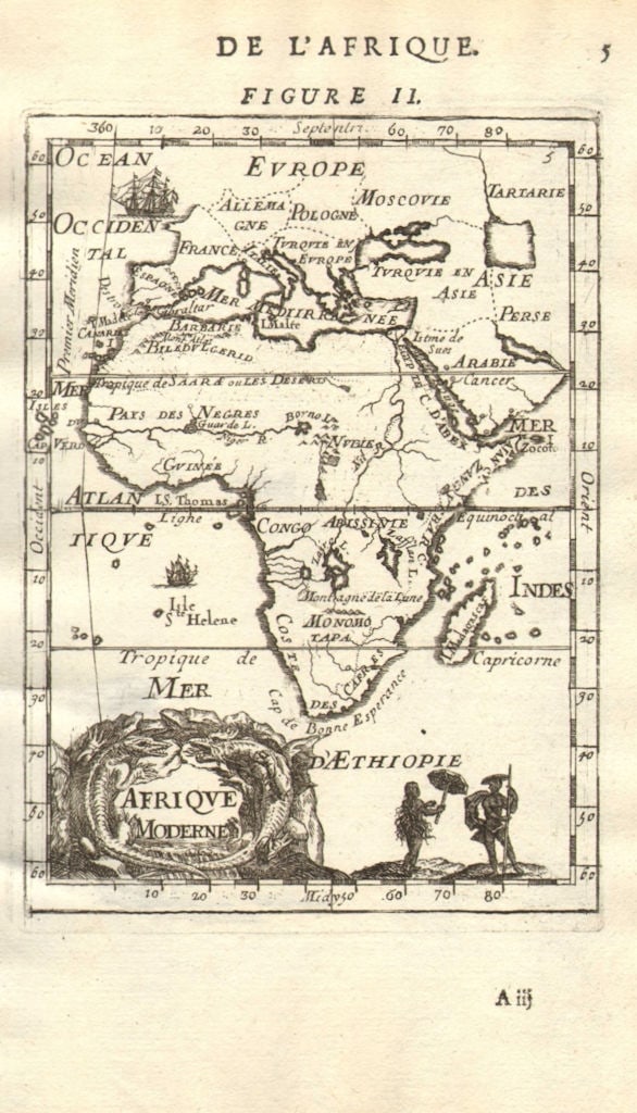 AFRICA. 'Afrique moderne'. Congo Abyssinia Biledulgerid &c. MALLET 1683 map (1 of 1)