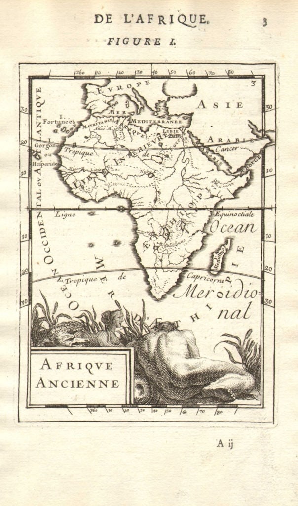 ANCIENT AFRICA. 'Afrique Ancienne'. Ethiopie. Iles Fortunées. MALLET 1683 map (1 of 1)
