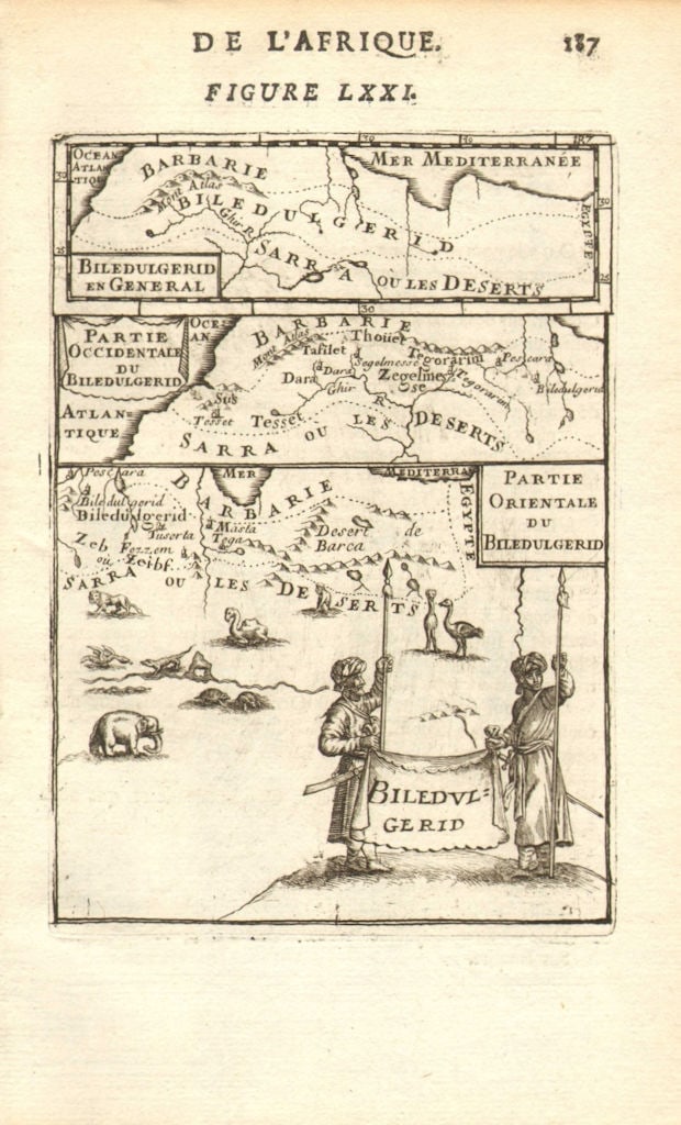 NORTH AFRICA. 'Biledulgerid', a former North African country. MALLET 1683 map (1 of 1)