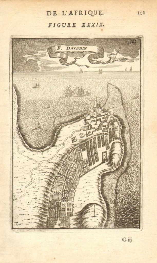 MADAGASCAR. 'Fort Dauphin' (Tôlanaro/Tolanaro/Tolagnaro). Map. MALLET 1683 (1 of 1)