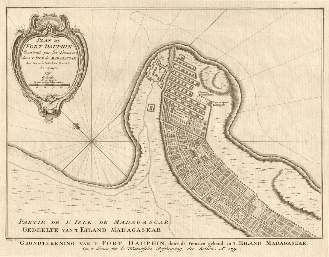 Plan du Fort Dauphin', Madagascar. Tolanaro city plan. BELLIN/SCHLEY 1755 map: Title: Plan du Fort Dauphin', Madagascar. Tolanaro city plan. BELLIN/SCHLEY 1755 map Description: Plan du Fort Dauphin, construit par les François dans I’lsle de Madagascar [Plan of Tolanar