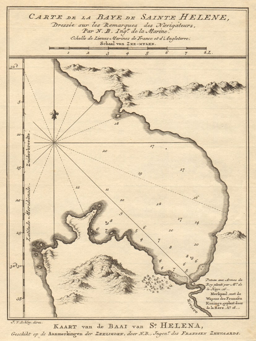 La Baye de Sainte Hélène'. St Helena Bay, South Africa. BELLIN/SCHLEY 1748 map (1 of 1)
