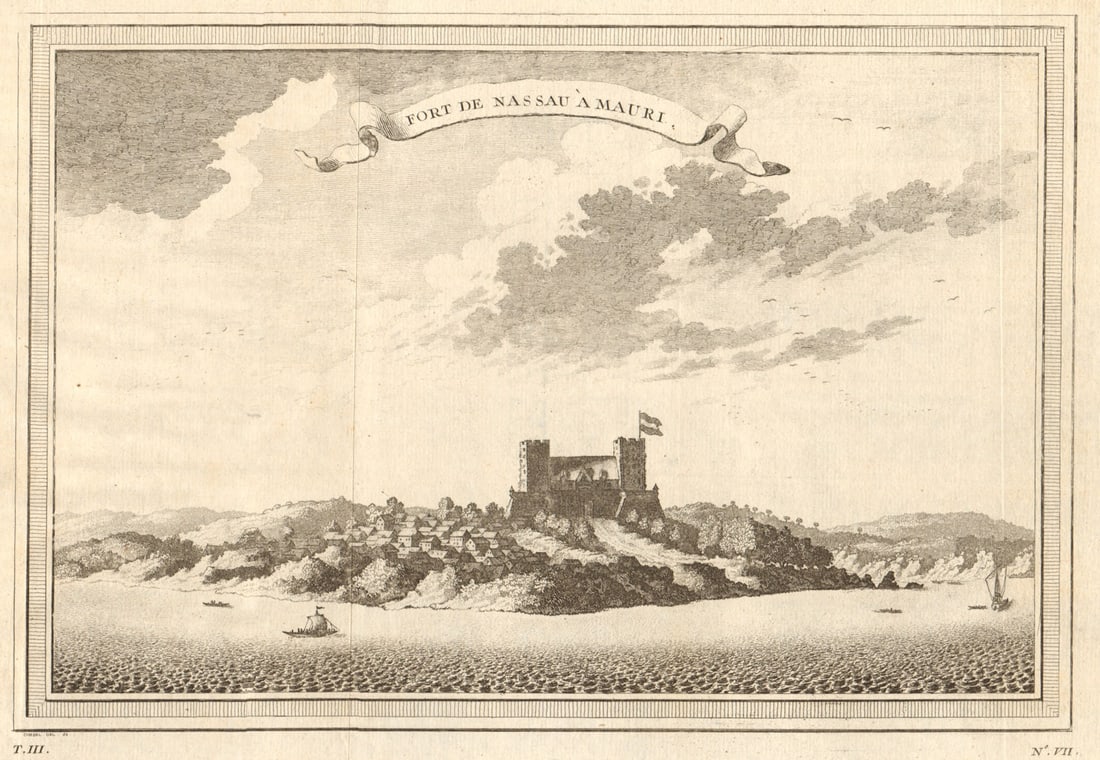 Fort de Nassau à Mauri'. View of Fort Nassau, at Moree, Ghana 1747 old print: Title: Fort de Nassau à Mauri'. View of Fort Nassau, at Moree, Ghana 1747 old print Description: Fort de Nassau à Mauri [Fort Nassau, at Moree] by Bellin, Jacques-Nicolas. Published 1747. An
