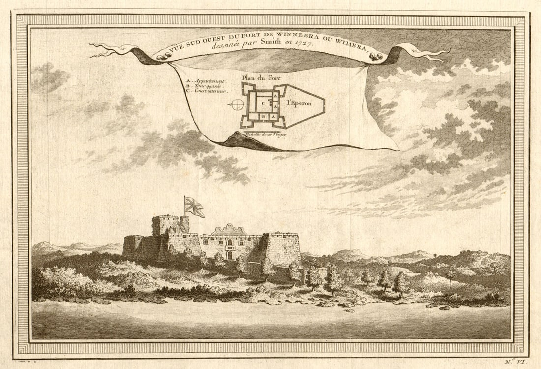 Vue Sud Ouest du Fort de Winnebra ou Wimbra'. View of Fort Winneba, Ghana 1747 (1 of 1)