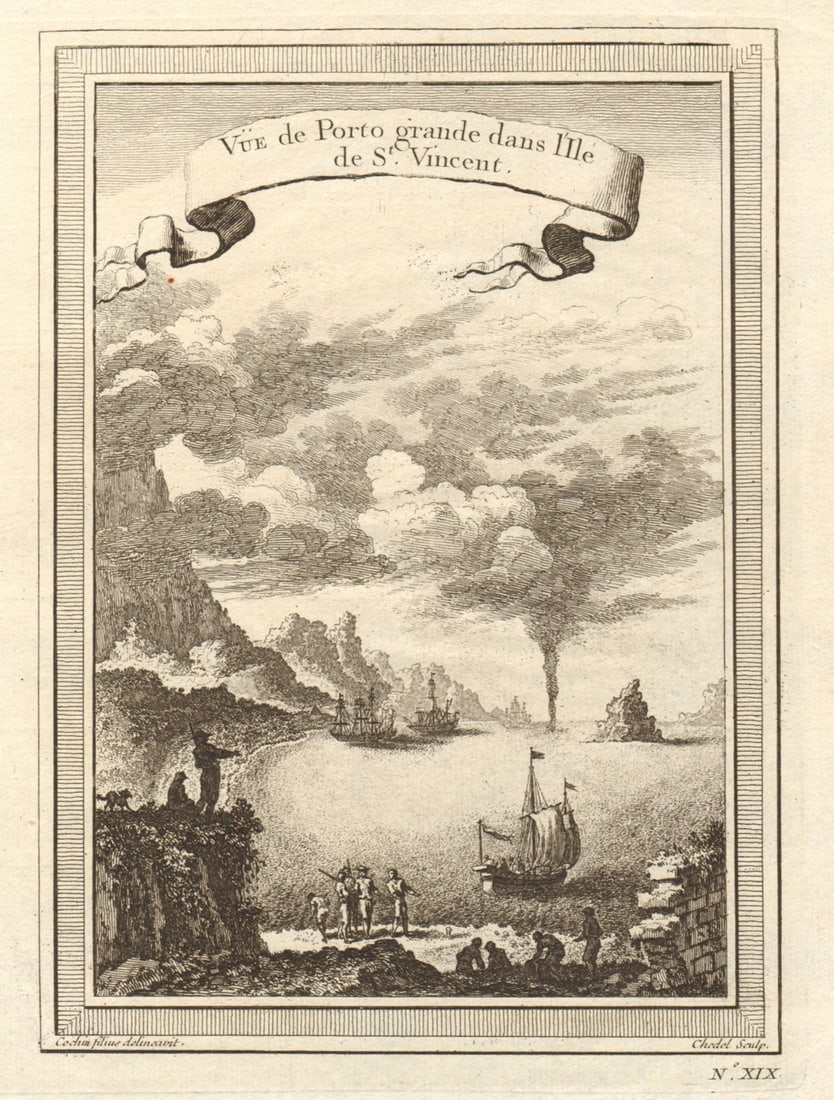 Cabo/Cape Verde islands. View of Porto Grande (Mindelo), Sao Vicente 1746: Title: Cabo/Cape Verde islands. View of Porto Grande (Mindelo), Sao Vicente 1746 Description: Vûe de Porto Grande dans I'Isle de St. Vincent [View of Porto Grande in the Island of Sao Vicente].