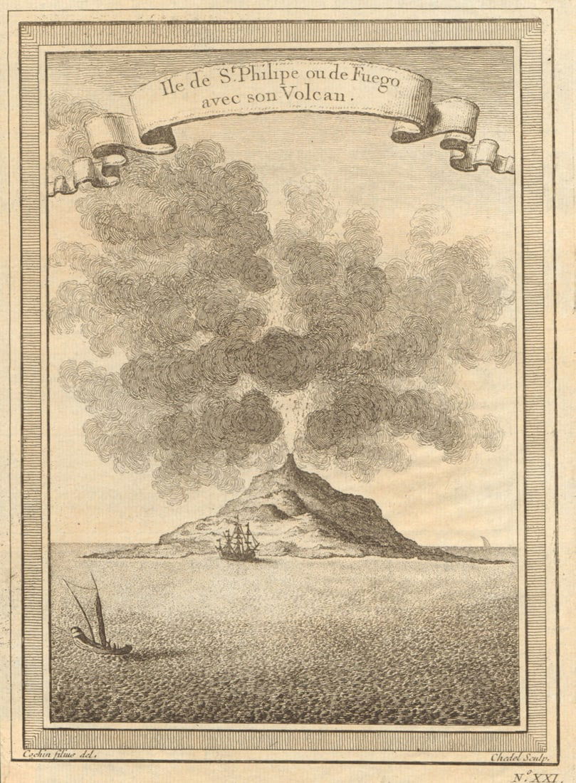 Cabo/Cape Verde islands. Pico de Fogo. 'St. Philipe ou de Fuego'. Volcano 1746: Title: Cabo/Cape Verde islands. Pico de Fogo. 'St. Philipe ou de Fuego'. Volcano 1746 Description: Isle de St. Philipe ou de Fuego avec son Volcan [Isle of St. Philippe or Fogo with its volcano]. Coch