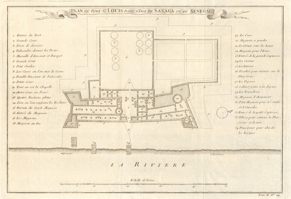 Plan du Fort S. Louis dans I’Isle de Sanaga ou du Senegal'. BELLIN 1746 map: Title: Plan du Fort S. Louis dans I’Isle de Sanaga ou du Senegal'. BELLIN 1746 map Description: Plan du Fort St. Louis dans I’Isle de Sanaga ou du Senegal [Plan of Fort St. Louis in an isl