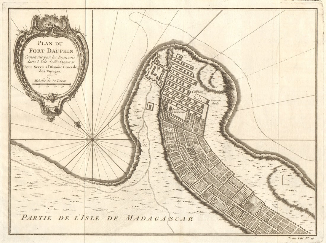 Plan du Fort Dauphin'', Madagascar. Tolanaro Tolagnaro plan. BELLIN 1750 map: Title: Plan du Fort Dauphin'', Madagascar. Tolanaro Tolagnaro plan. BELLIN 1750 map Description: Plan du Fort Dauphin, construit par les François dans I’lsle de Madagascar [Plan of Tolanaro