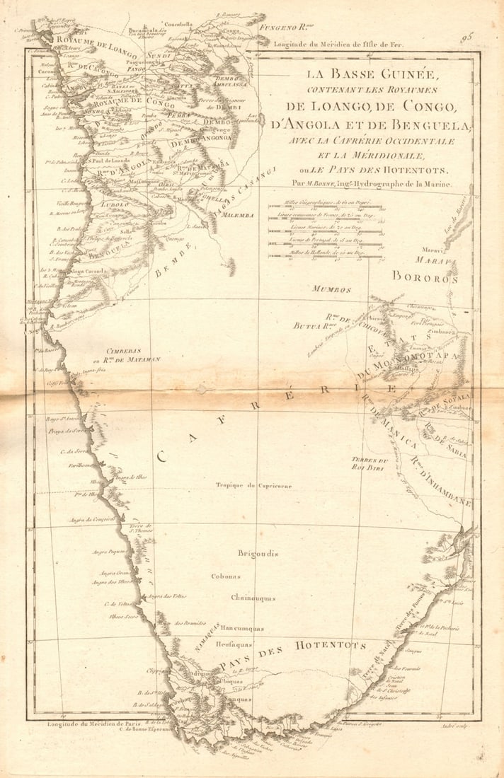 La Basse-Guinée… Loango, Congo, AngoIa & Benguela Southern Africa BONNE 1788 map: Title: La Basse-Guinée… Loango, Congo, AngoIa & Benguela Southern Africa BONNE 1788 map Description: La Basse-Guinée, contenant les Royaumes de Loango, de Congo, d’AngoIa et de B