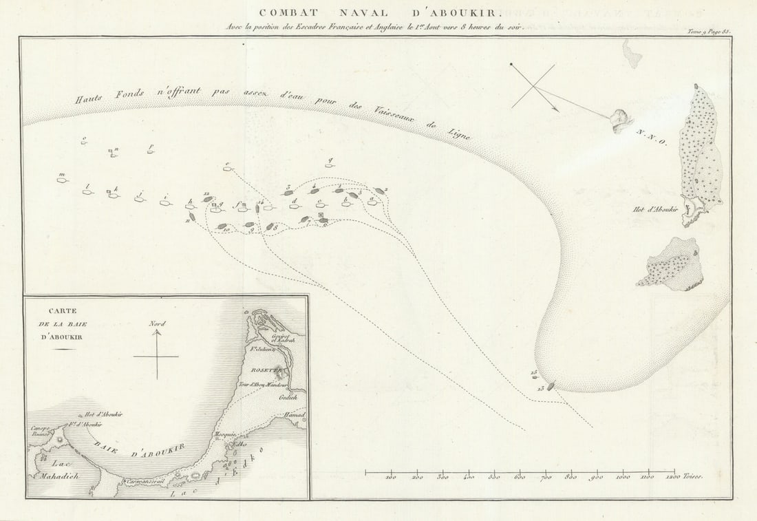Plan of the Battle of the Nile (Aboukir) 1798—French Invasion of Egypt 1818 map (1 of 1)