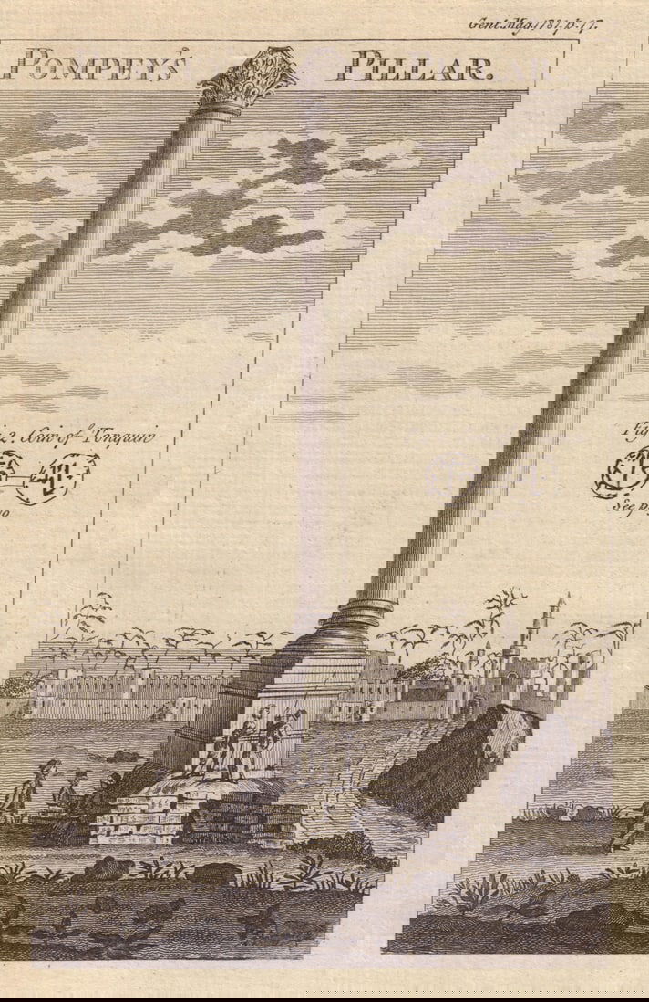 Pompey's Pillar and part of Alexandria. Coin of Tonquin. Tonkin, Vietnam 1781 (1 of 1)