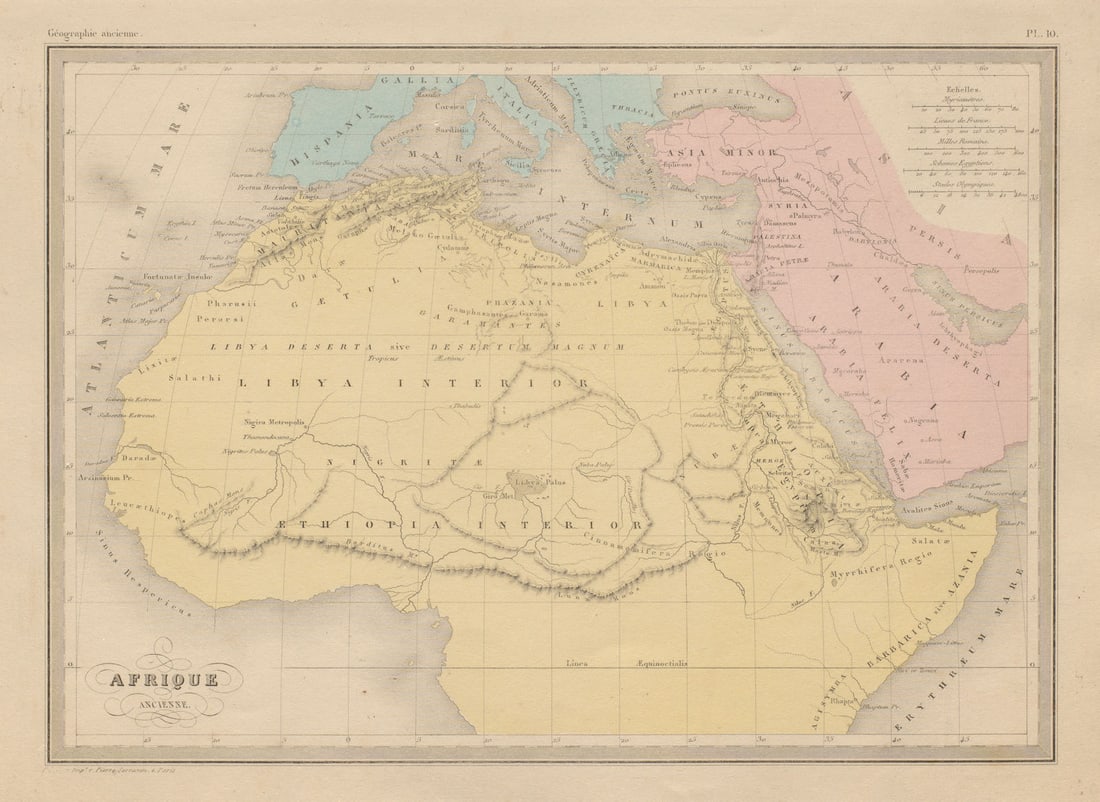 Afrique Ancienne. Ancient North Africa. MALTE-BRUN c1871 old antique map chart (1 of 1)