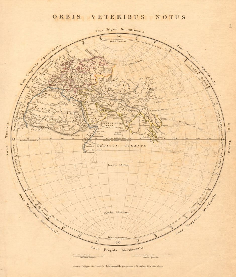 ANCIENT WORLD. Orbis Veteribus Notus. Europe Africa Asia. ARROWSMITH 1828 map (1 of 1)