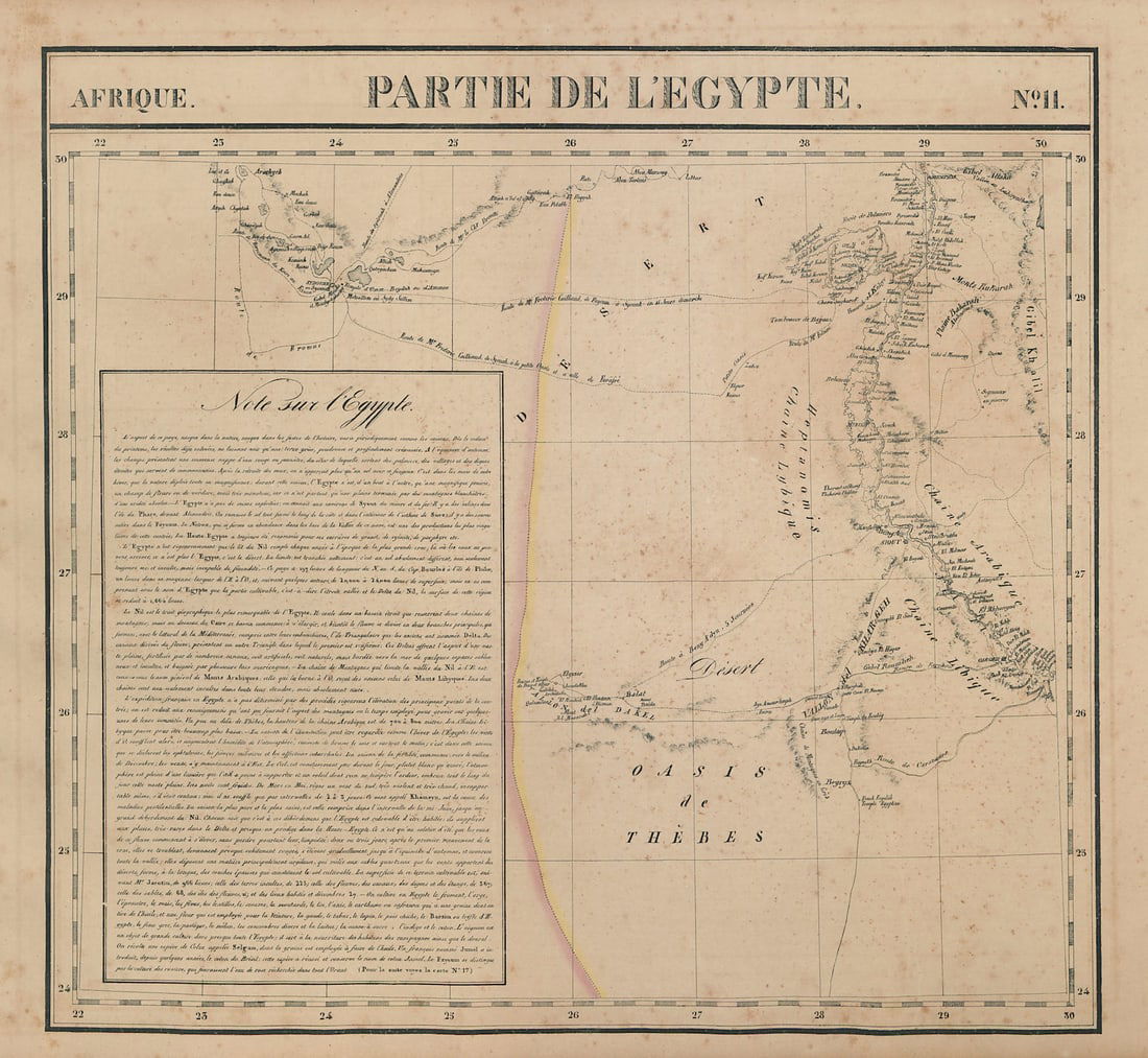 Afrique. Partie de l'Egypte #11. Egypt. Nile Valley. Siwa. VANDERMAELEN 1827 map (1 of 1)