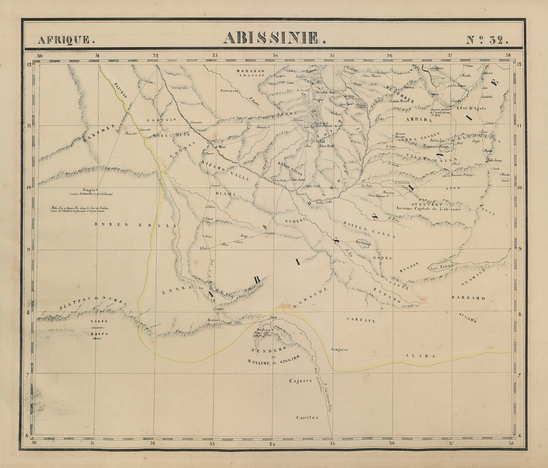 Afrique. Abissinie #32. Western Ethiopia. Blue Nile. VANDERMAELEN 1827 old map: Title: Afrique. Abissinie #32. Western Ethiopia. Blue Nile. VANDERMAELEN 1827 old map Description: Afrique - Abissinie - No. 32'. Western Ethiopia, the course of the upper Blue Nile, and Lake Tana. Te
