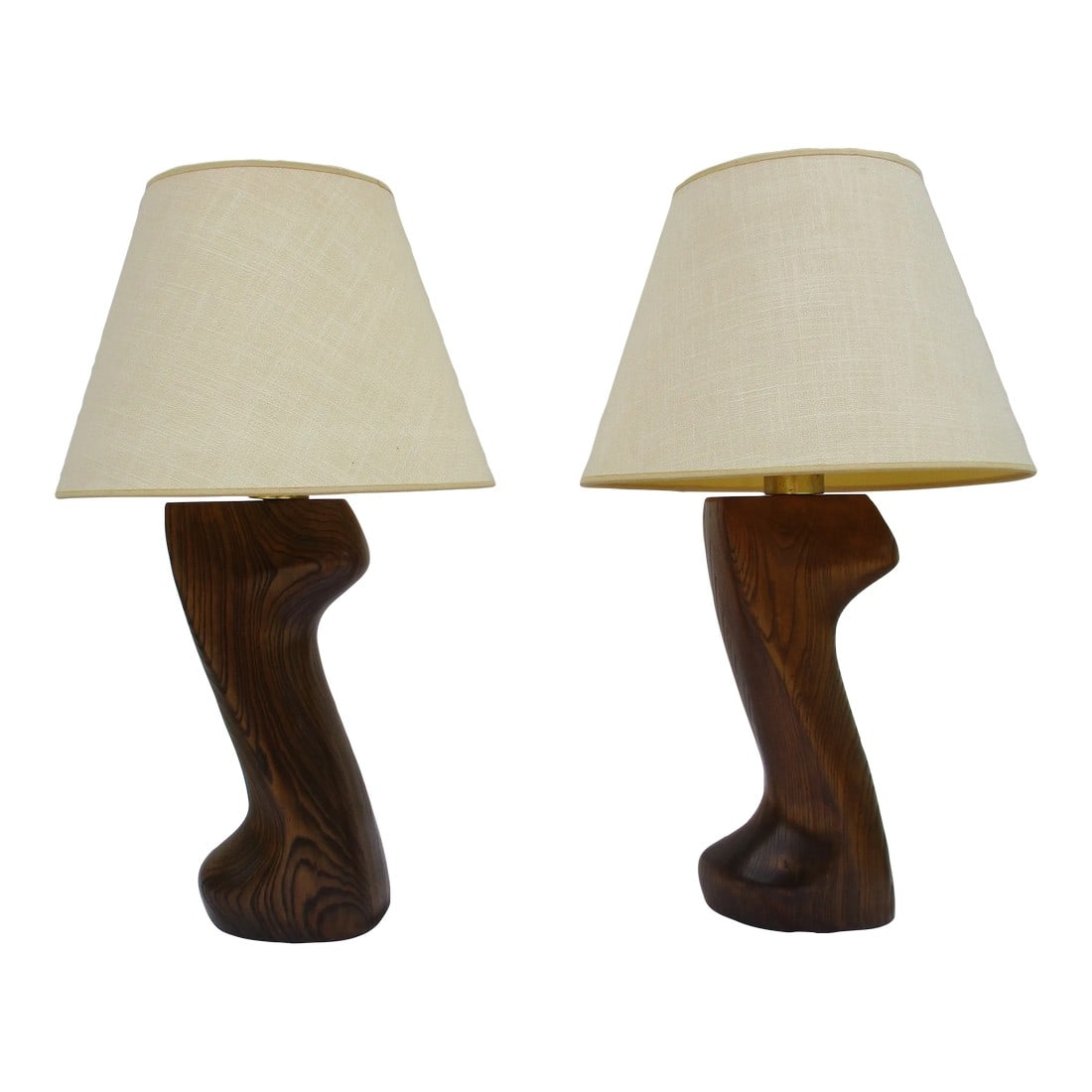 Mid-Century Modern Oak and Brass Table Lamps - Attributed to Yasha Heifetz (1 of 13)