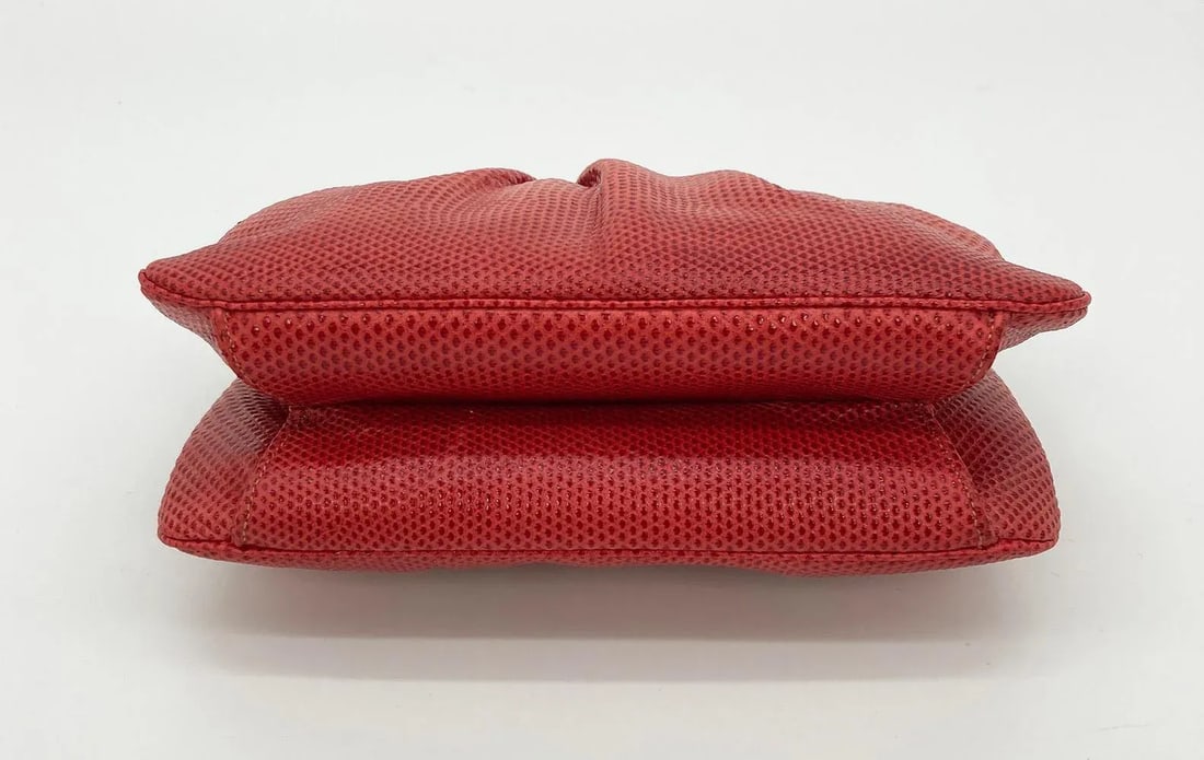 Judith Leiber Red Lizard Clutch - 6