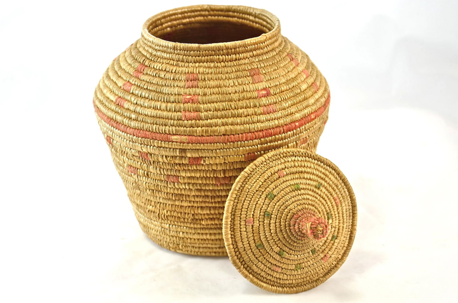 Native American Style Hand Woven Lidded Jar - 4