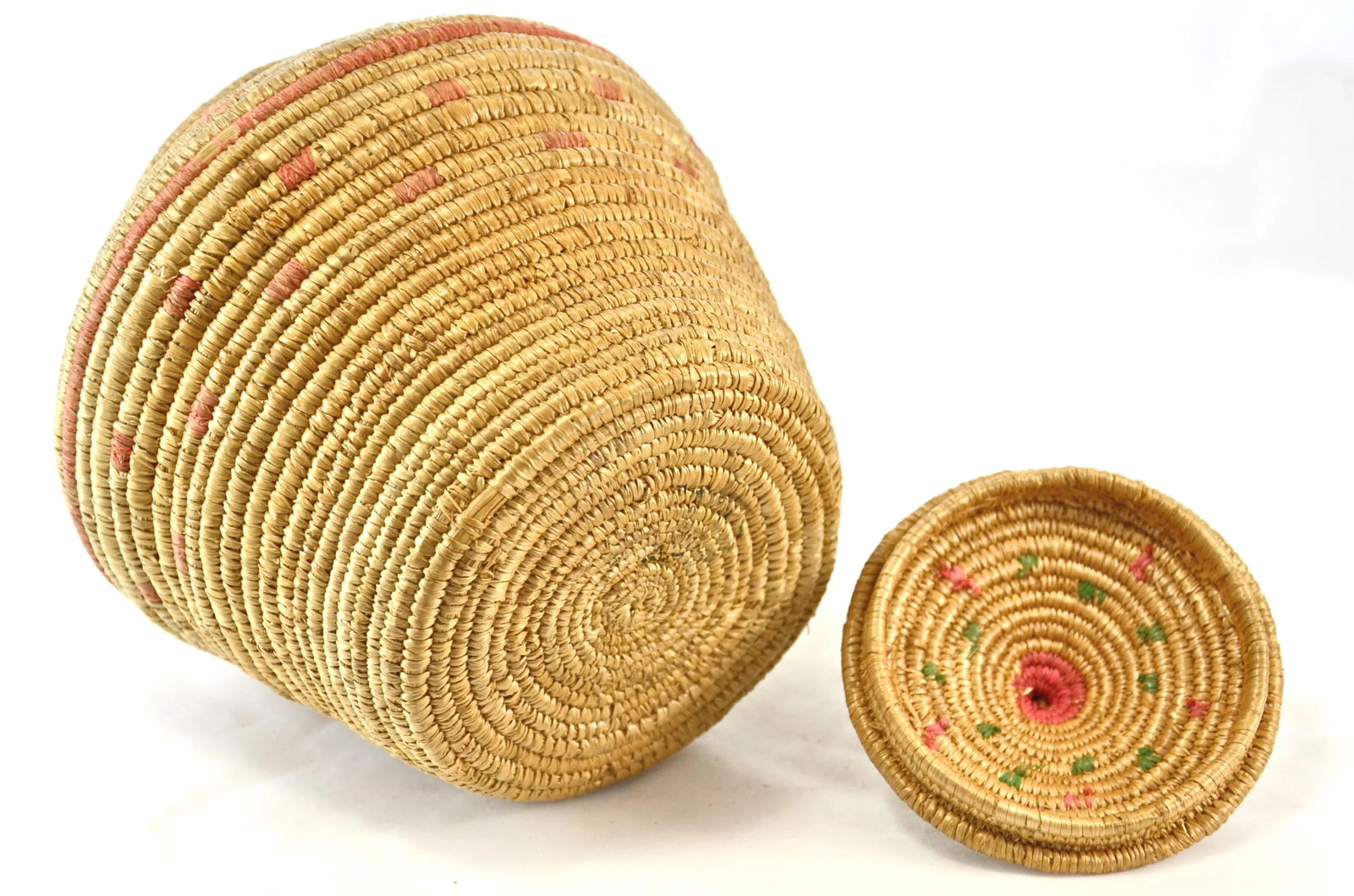 Native American Style Hand Woven Lidded Jar - 5