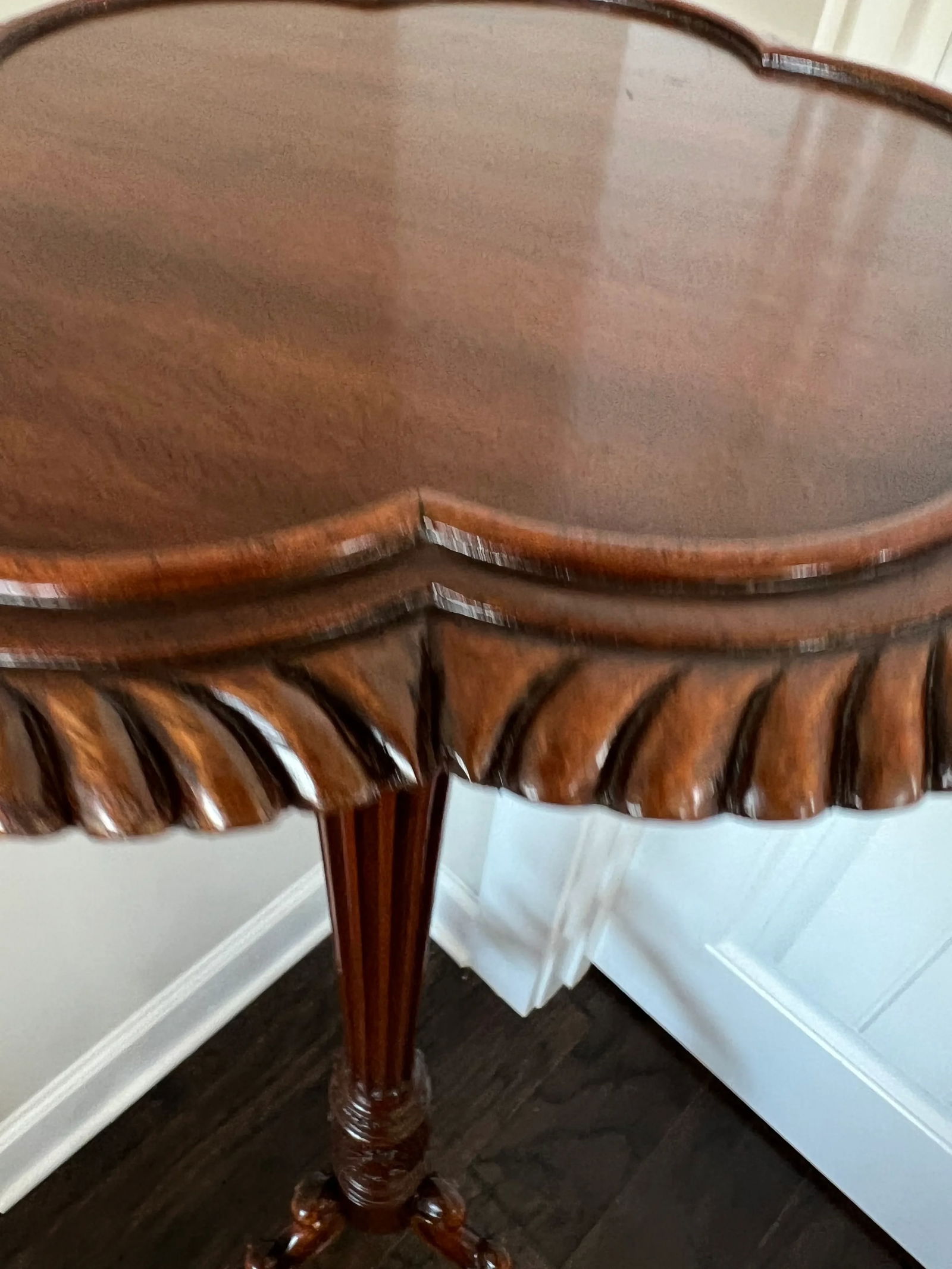 Vintage Carved Mahogany Pedestal Plant Stand - 6