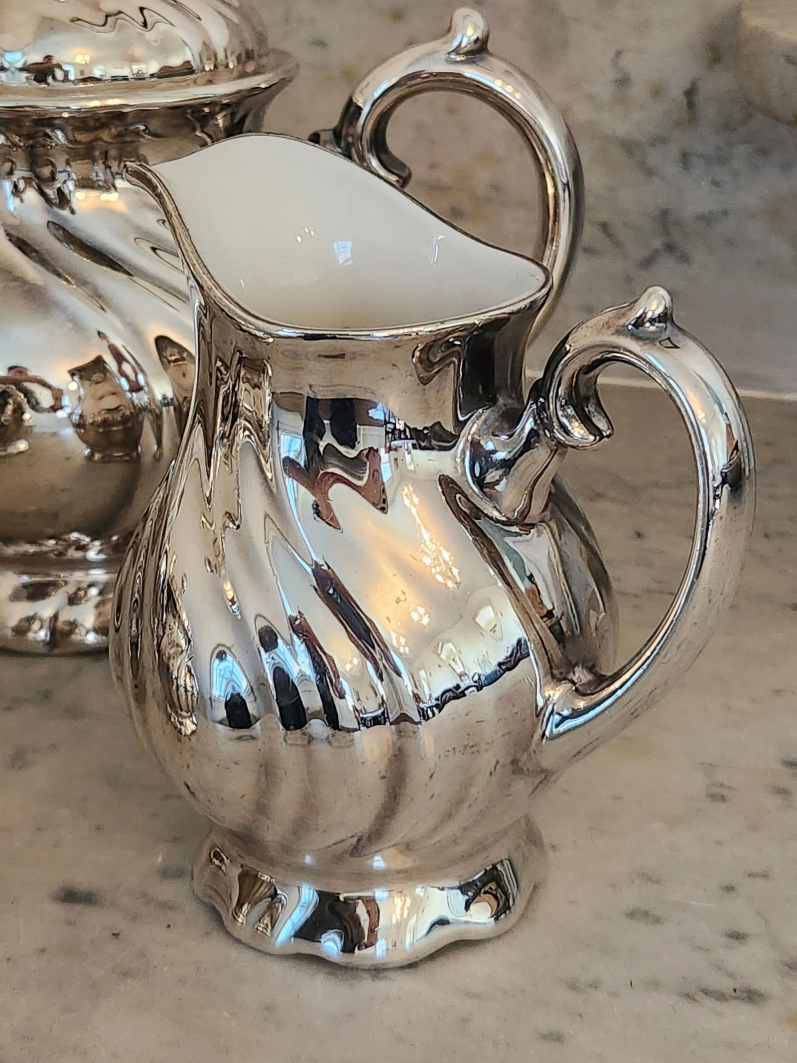 Art Deco German Silver Enamel Tea & Coffee Service, Attributed to Wmf, Circa 1930s - 5