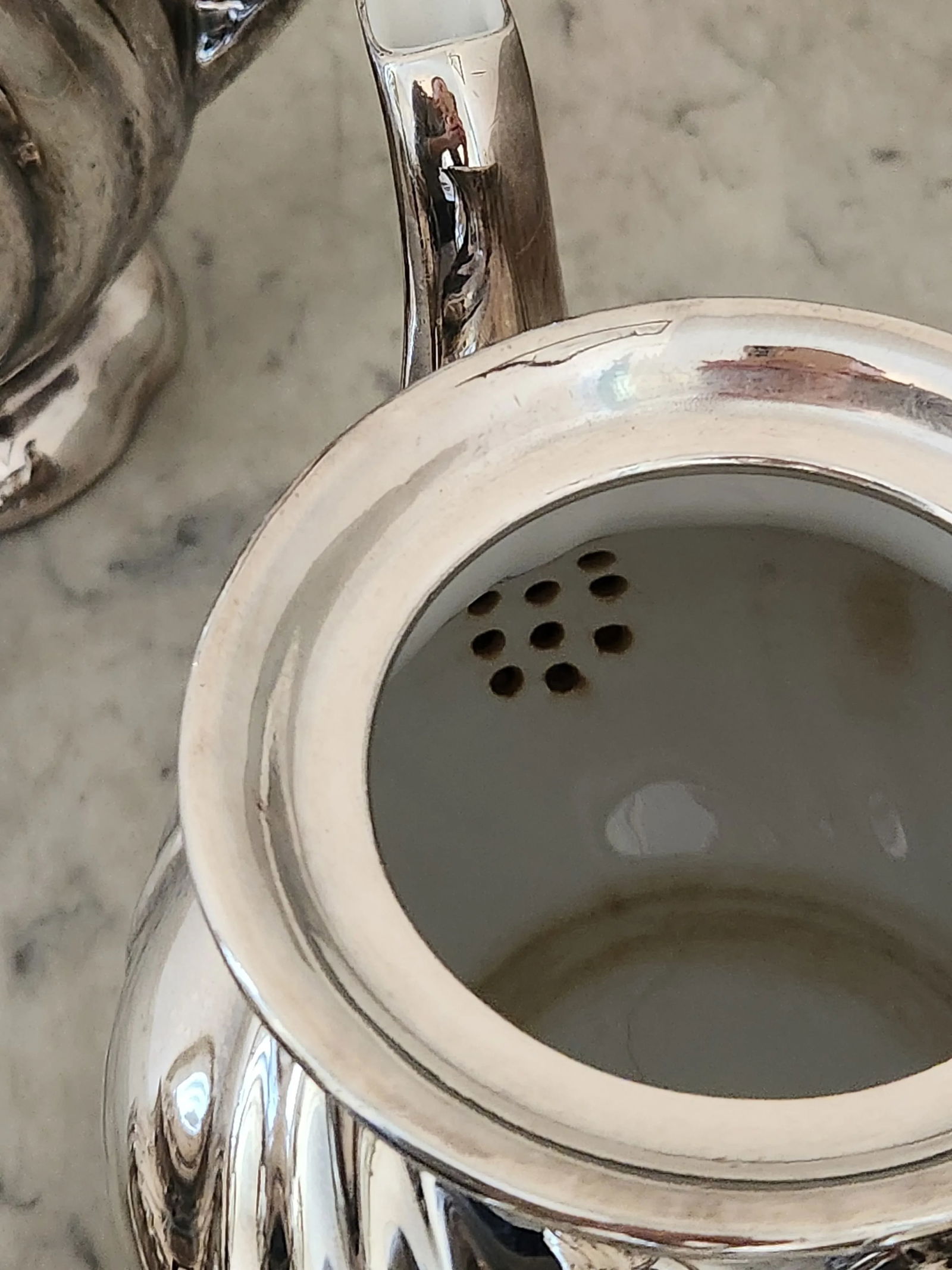 Art Deco German Silver Enamel Tea & Coffee Service, Attributed to Wmf, Circa 1930s - 6