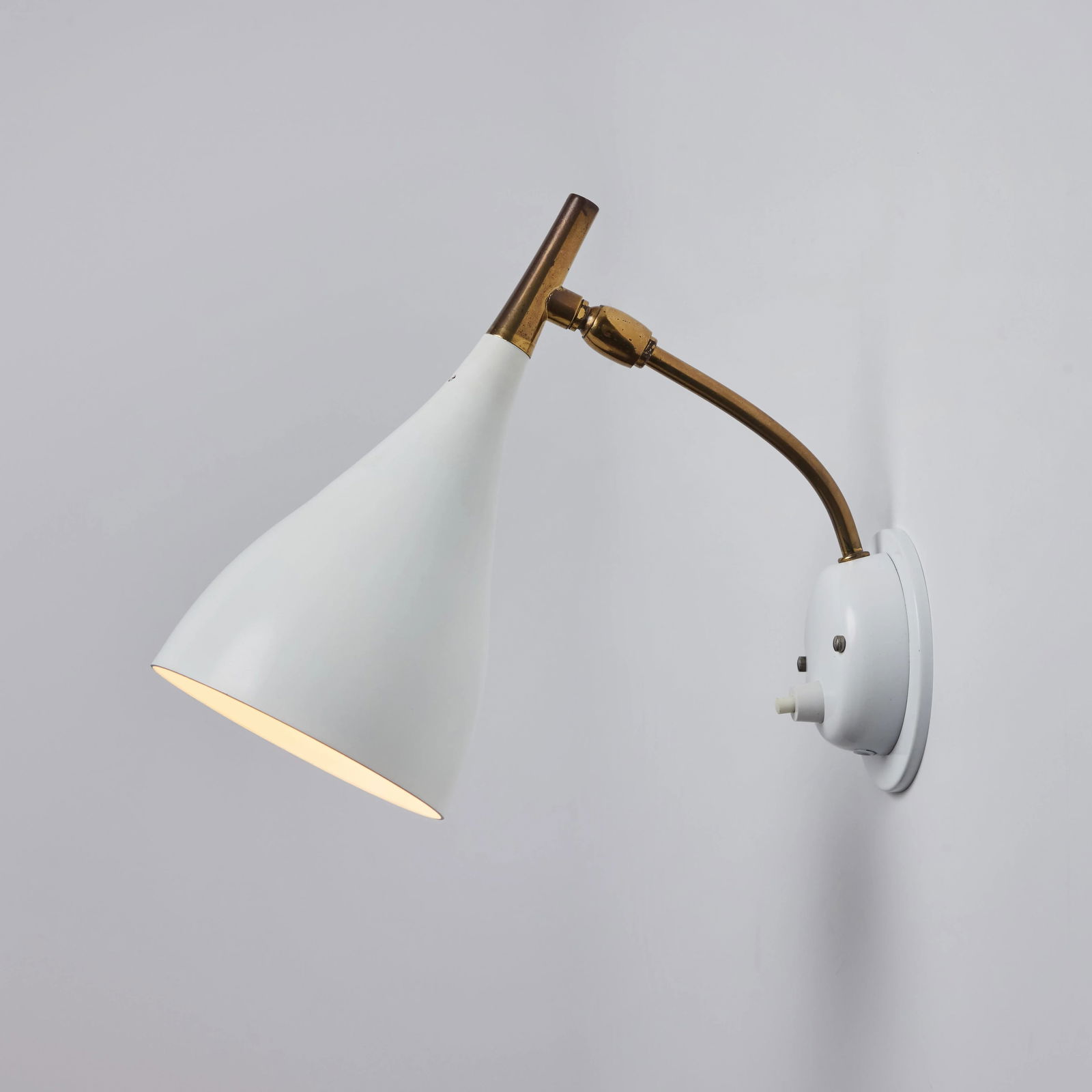 1960s Cosack Leuchten Brass & White Metal Wall Lights - a Pair - 2