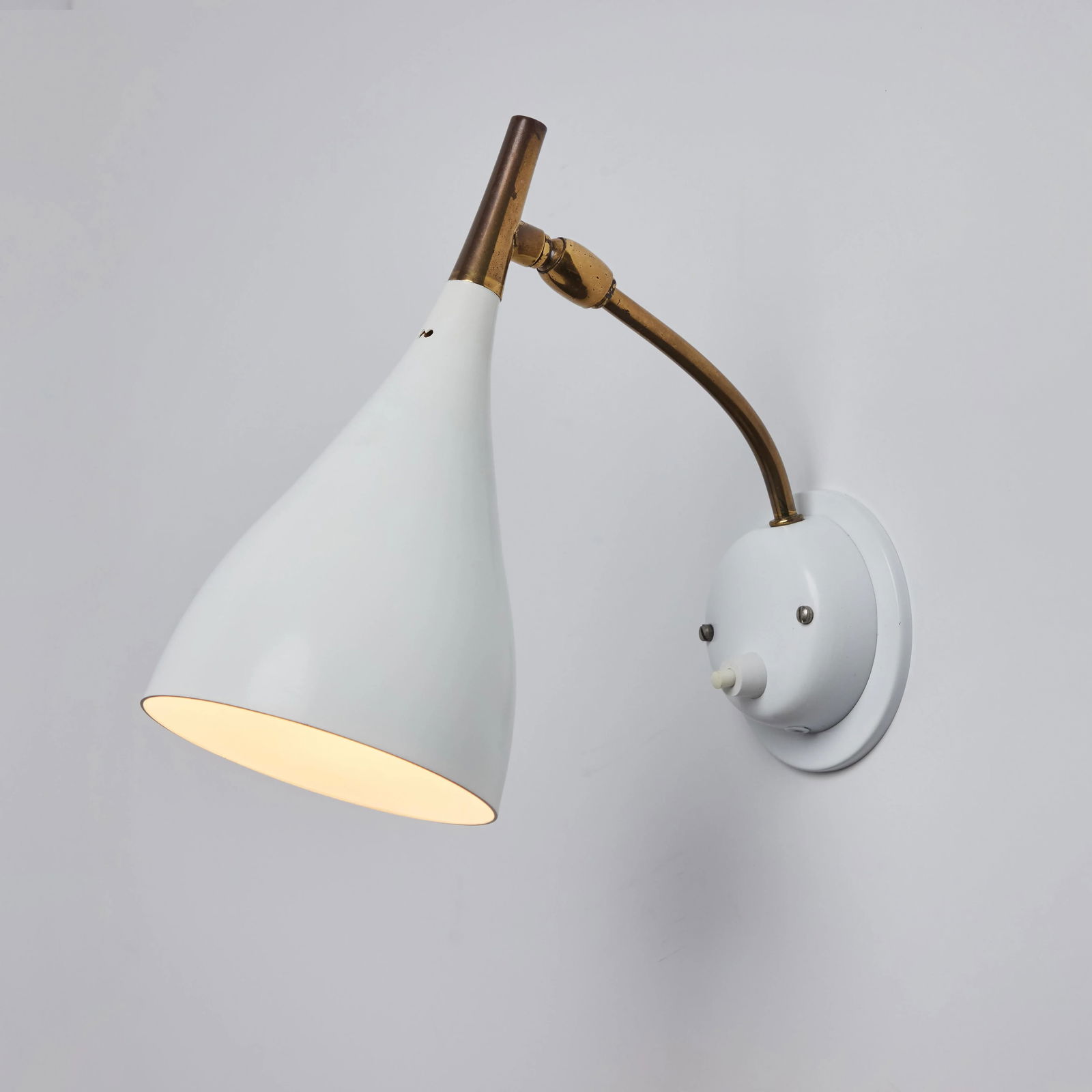 1960s Cosack Leuchten Brass & White Metal Wall Lights - a Pair - 5